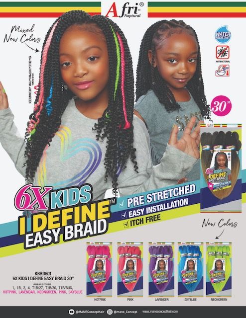 Afri-Naptural: 6X I-Define Kids Easy Braid 30 (KBRD601) – Beauty